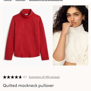 J. Crew Factory Quilted Mockneck Pullover - Red